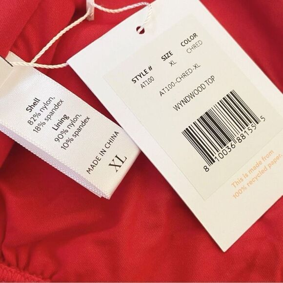 Andie Swim Wyndwood Bikini Top in Cherry Red Size XL NWT SALE - Picture 6 of 10